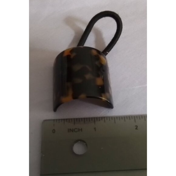 Vintage Tortoiseshell Hair Tie with Curved Accent, Classic Elastic Hair Band - Picture 3 of 3